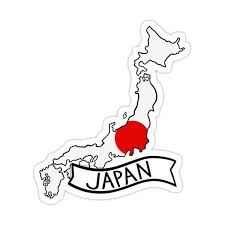 Japan Flag Map Sticker Sticker For