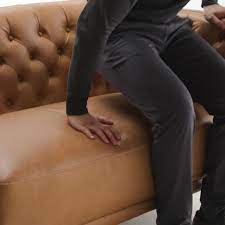Savile Leather Tufted Modern Sofa