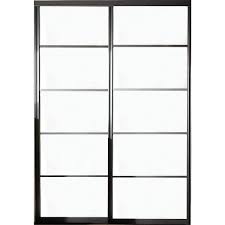 Contractors Wardrobe 60 In X 81 In Silhouette 5 Lite Bronze Aluminum Frame Mystique Glass Interior Sliding Door