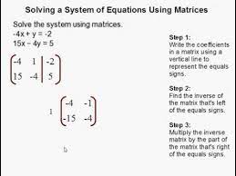Of Equations Using Matrices