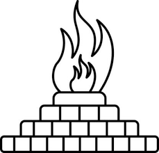 Isolated Fire Pit Icon In Line Art