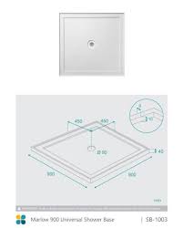 Marlow Shower Base 900mm Universal