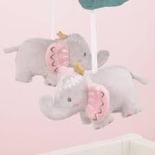 Nojo Tropical Princess Elephant Mobile In Pink