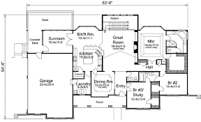 Atrium Ranch Home Plan With Sunroom