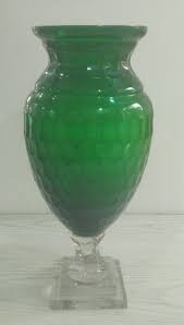 Green Glass Flower Pot For Decoration