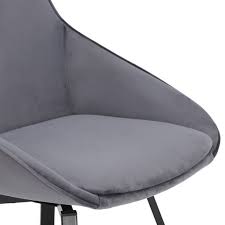 Beckton Grey Velvet Swivel Dining Chair