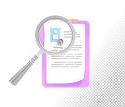 Magnifying Glass 3d Render Document