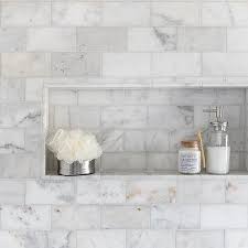 Calcutta Marble Subway Tiles Design Ideas