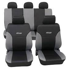 Grey Black Leather Look Car Seat