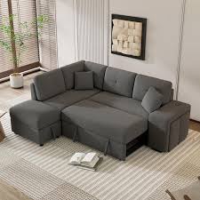 Sleeper Chenille Sectional Sofa Bed