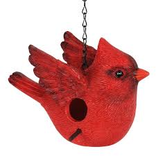Exhart Cardinal Resin Birdhouse 16803