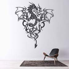 Fire Dragon Tribal Monster Wall Decal