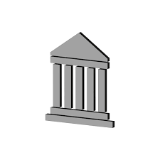 Classical Building Icon Grey Color