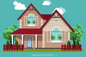 Residential House Icon Modern Colored