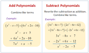 Adding And Subtracting Polynomials