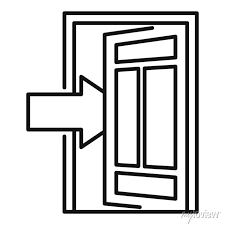 Open Door Frame Icon Outline Open Door