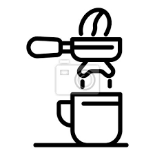 Coffee Holder And Cup Icon Outline