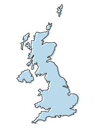 United Kingdom Icon Blue Sketch Map