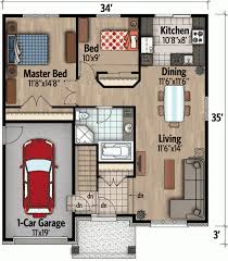 One Story 2 Bedroom Modern House Plan