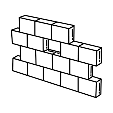 Cement Blocks Icon Doodle Hand Drawn