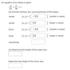 Answered An Equation Of An Ellipse Is