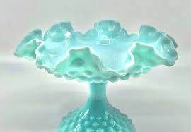 Vntg Fenton Turquoise Milk Glass