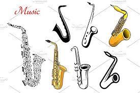 Cartoon Saxophone Instruments