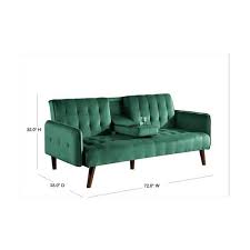 Payne 72 In Green Fabric 2 Seater Twin Sleeper Convertible Sofa Bed With Tapered Legs