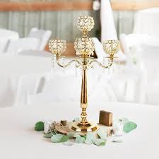 27 In Gold Crystal Bead Candelabra