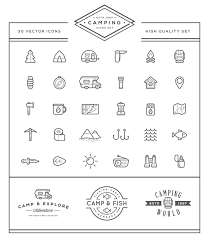Set Of Vector Camping Camp Elements And