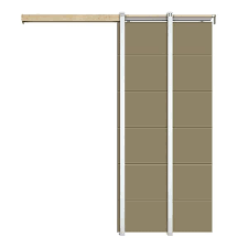 Calhome 30 In X 80 In Olive Green Painted Composite Mdf Sliding Door With Pocket Door Frame And Hardware Kit