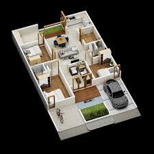 3d Rendering Floor Plan Of A House Top