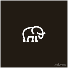Elephant Line Art Minimalist Logo Icon