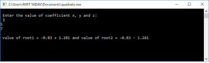 C Program To Find The Roots Of