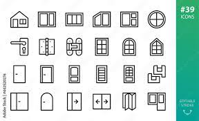 Windows And Doors Isolated Icon Set