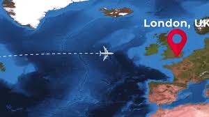 International Flight Travel Route From