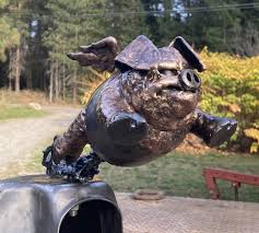 Gas Hog Flying Pig Hood Ornament