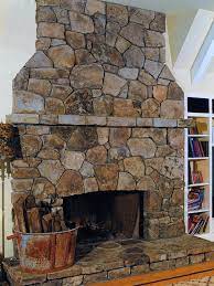 Indoor Flagstone Fireplace Stacked