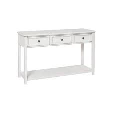 White Rectangle Wood Top Console Table