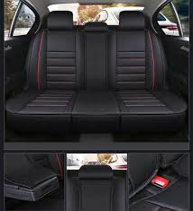 Red Stripe Leather Like Car Seat Cover