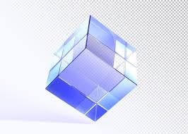 Glass Translucent Cube Crystal Block