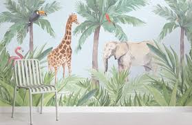 Watercolor Jungle Nursery Wallpaper