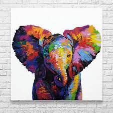 Colorful Baby Elephant Painting Buy