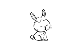 Easter Icon Cute Rabbit Coloring Page