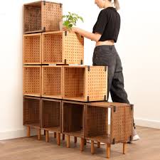 Storage Cube Wood Bookcase Record