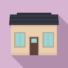 Small Cottage Icon Flat Ilration Of