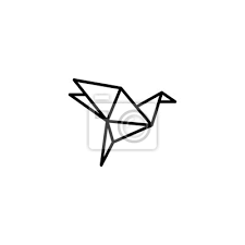 Origami Flying Bird Sign Symbol Icon