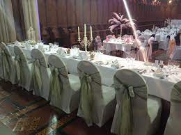 Ivory Chair Covers With Olive Green And
