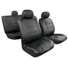 Black Leather Seat Covers Full Set For