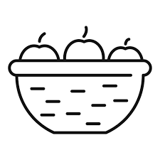 Apple Basket Icon Outline Apple Basket